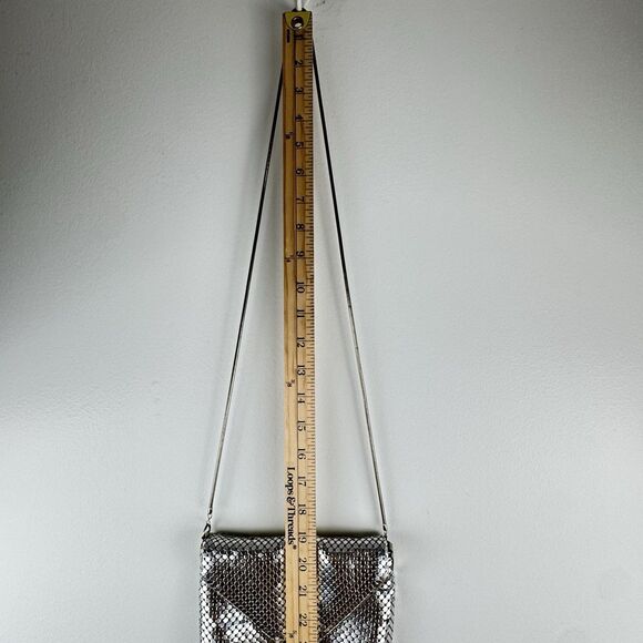 Vintage Silver Metal Mesh Shoulder Bag Chain Strap Disco Club 70's 80's - Picture 14 of 15